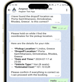 picture of mobile screen representing booking steps