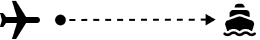 airplane and ship icon representing distance in between locations
